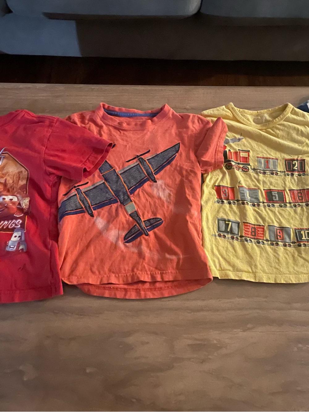 Boys cotton size 4 Short-Sleeve T-Shirt Trio - Red, Orange, Yellow, White